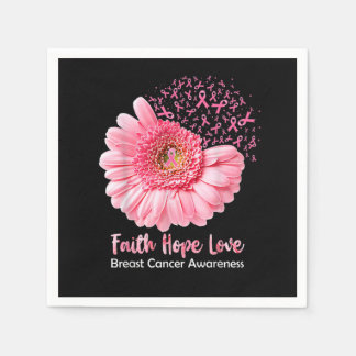 Guardanapo De Papel Faith Hope ama Cancer de mama Sensibilização Flor