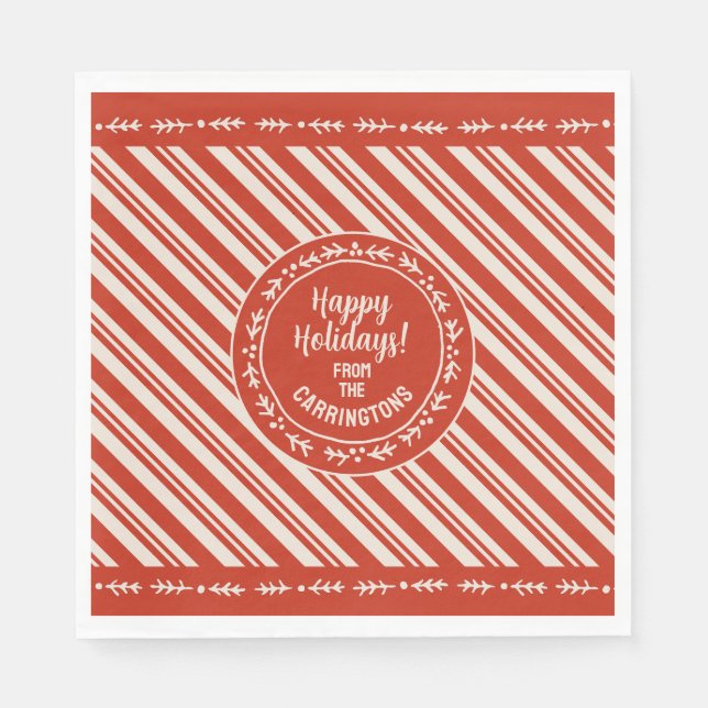 Guardanapo De Papel Faixa Personalizada de Canas de Doces (Frente)