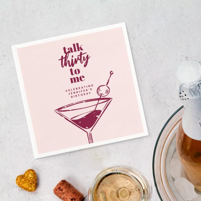 Guardanapo De Papel Fale 30 comigo, aniversário de 30 anos Cocktail (Criador carregado)