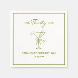 Guardanapo De Papel "Fale 30 Comigo" Dirty Martini aniversário de 30 a