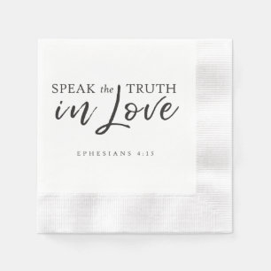 Guardanapo De Papel Fale a Verdade no Amor Efesianos 4:15 Verso da Bíb