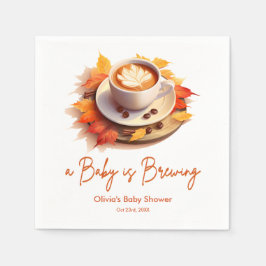 Guardanapo De Papel Fall Autumn A Baby is Brewing Coffee Baby Shower 