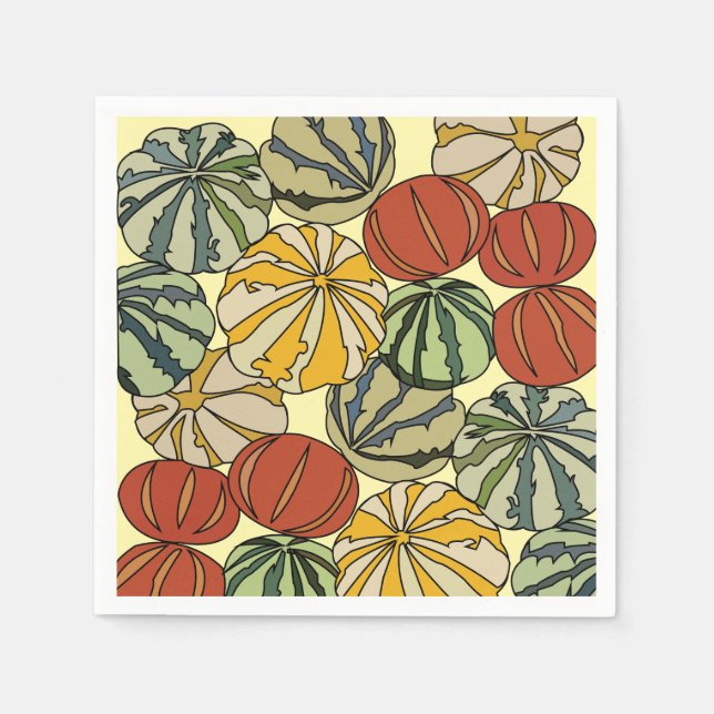 Guardanapo De Papel Fall Autumn Colorors Party Pumpkins (Frente)