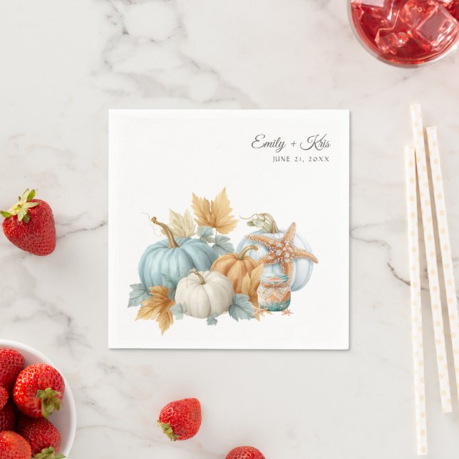 Guardanapo De Papel Fall Beach Wedding Pumpkin (Insitu)