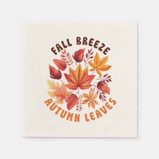 Guardanapo De Papel Fall Breeze, Autumn Leaves - Folhagem Whimsical Fa (Frente)