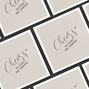 Guardanapo De Papel Fall Cheers Future Sra. Taupe Chá de panela Brunch