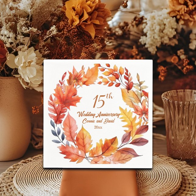 Guardanapo De Papel Fall de Aniversário de Casamento de 15 (Criador carregado)