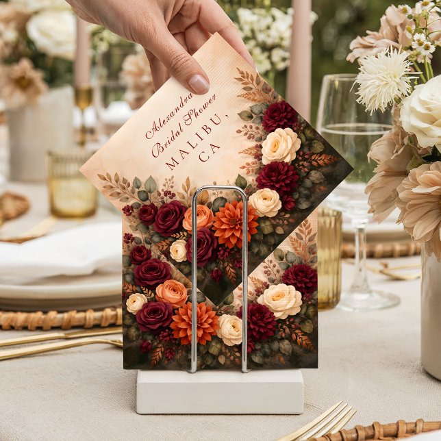 Guardanapo De Papel Fall Floral Romance Bridal Shower (Criador carregado)