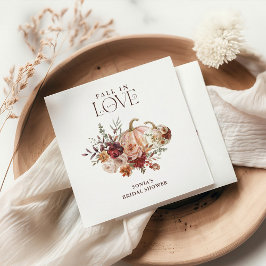 Guardanapo De Papel 'Fall In Love' Autumn Blooms Pumpkin Bridal Shower