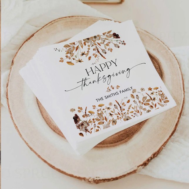 Guardanapo De Papel Fall Leaves Thanksgiving Dinner Paper Napkin (Criador carregado)
