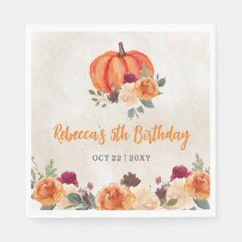 Guardanapo De Papel Fall Orange Pumpkin Patch Birthday