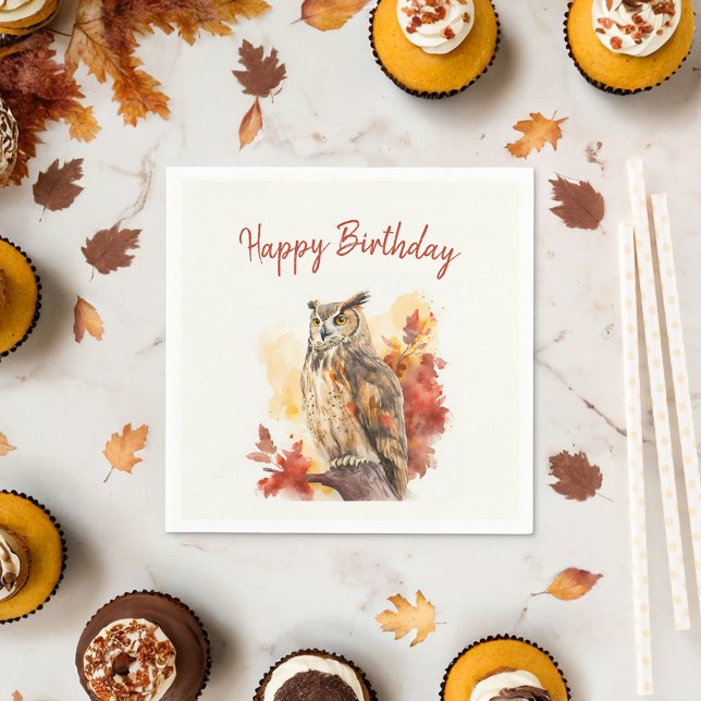 Guardanapo De Papel Fall vibes Owl - Aniversário (Criador carregado)