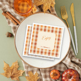 Guardanapo De Papel Fall Vibes Plaids Thanksgiving Party Customize