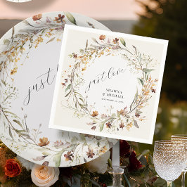 Guardanapo De Papel Fall Wildflower Wreath Autumn BOHO Casamento