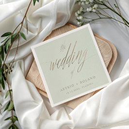 Guardanapo De Papel Falsa Caligrafia Simples a Dourado do Casamento de