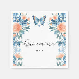 Guardanapo De Papel Família Azul Tiara Latina Girly Espanhola Quincean