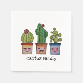 Guardanapo De Papel Família Cute Cactus Em Aquarela