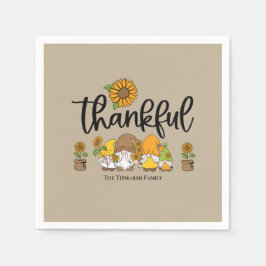 Guardanapo De Papel Família de gnomos de girassol.