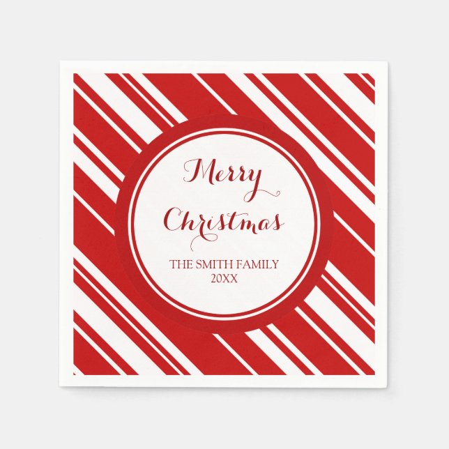 Guardanapo De Papel Família Personalizada - Natal Vermelho Strikins (Frente)