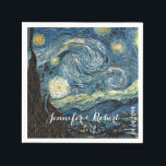 Guardanapo De Papel Famosa arte - Noite Estrelada por Vincent van Gogh<br><div class="desc">Famosa arte - Noite Estrelada por Vincent van Gogh. Pintura de óleo na paisagem,  impressionismo.</div>