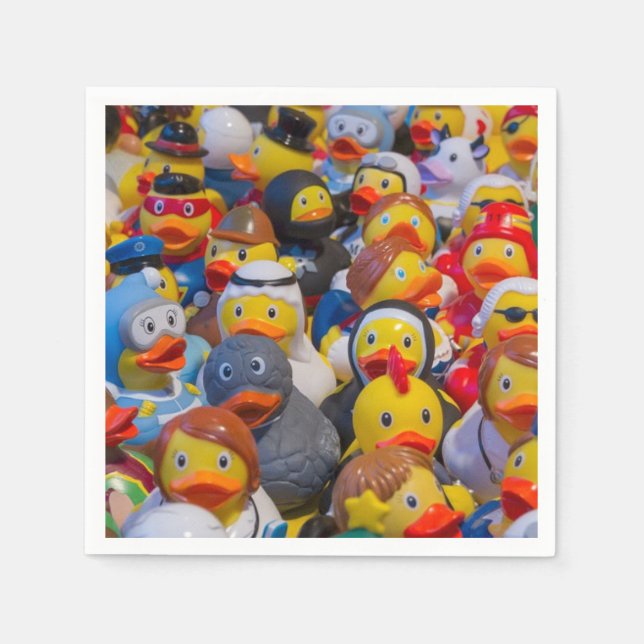 Guardanapo De Papel Fancy Dressed Yellow Plastic Ducks (Frente)