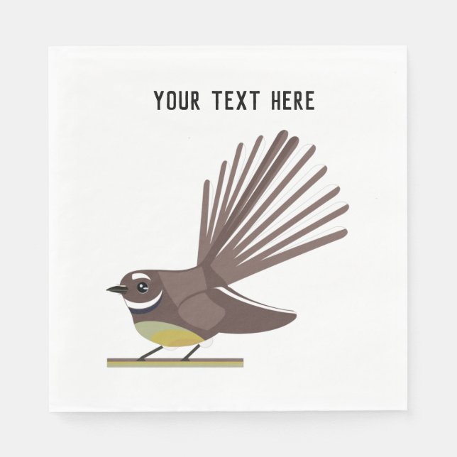 Guardanapo De Papel Fantail New Zealand bird Vector (Frente)