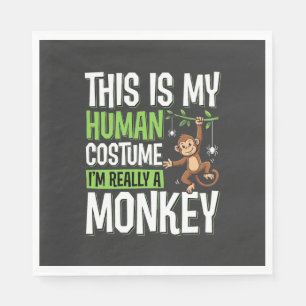 Guardanapo De Papel Fantasias de Macaco Engraçado Vetor de Halloween