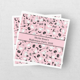 Guardanapo De Papel Fantasma Assustador Menina Rosa Halloween Fofo