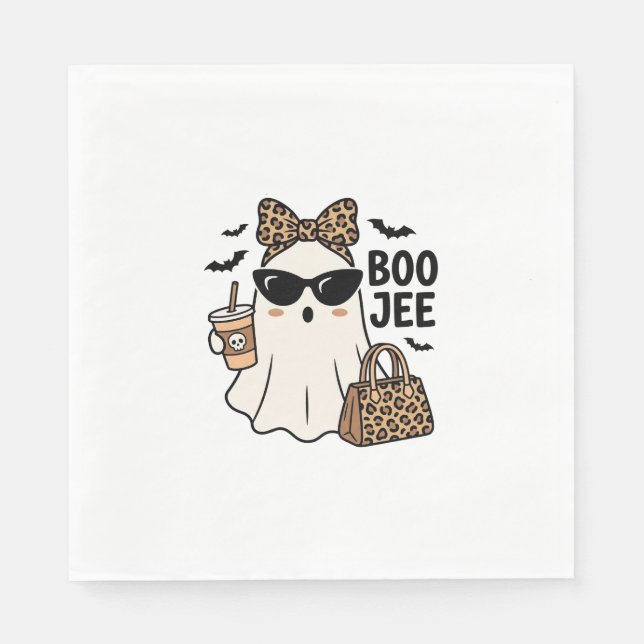 Guardanapo De Papel Fantasma Boo Jee Halloween Arco de Leopardo Design (Frente)