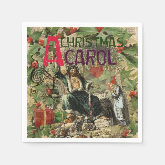 Guardanapo De Papel Fantasma da Ilustração de Natal Presente (Frente)