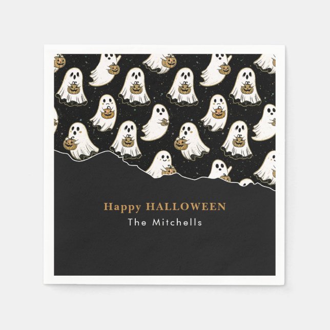 Guardanapo De Papel Fantasma de Halloween (Frente)