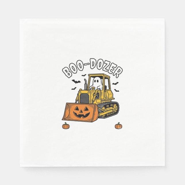 Guardanapo De Papel Fantasma de Halloween Boo Dozer Bulldozer Divertid (Frente)
