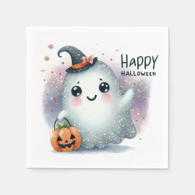 Guardanapo De Papel Fantasma do Bom Halloween (Frente)