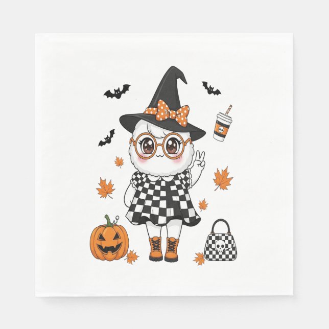 Guardanapo De Papel Fantasma do Bom Halloween (Frente)