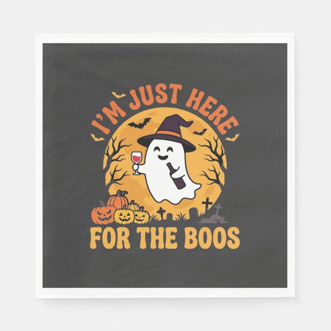 Guardanapo De Papel Fantasma engraçado de Halloween Estou aqui apenas  (Frente)