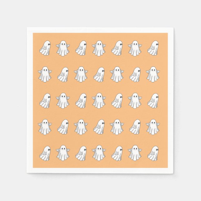 Guardanapo De Papel Fantasmas de Halloween Fofos (Frente)