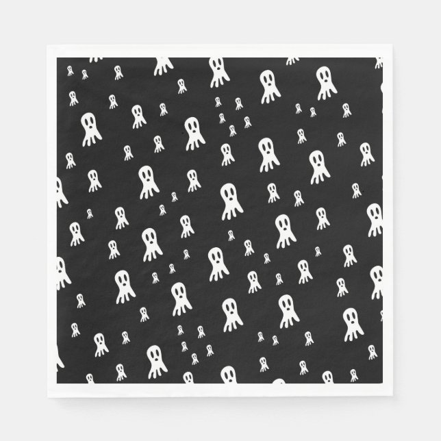Guardanapo De Papel Fantasmas do Dia das Bruxas Escuros (Frente)