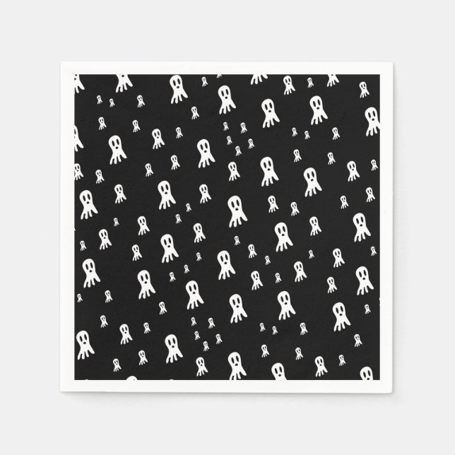 Guardanapo De Papel Fantasmas do Dia das Bruxas Escuros (Frente)