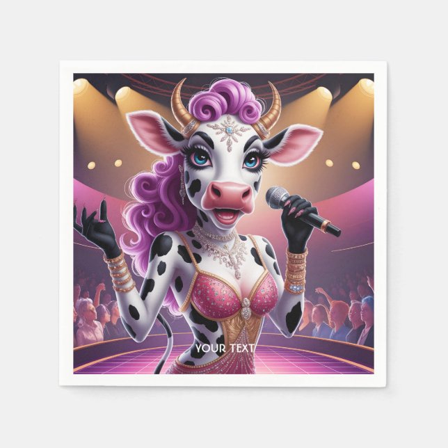 Guardanapo De Papel Fantasy - Bela Vaca Bela Popstar (Frente)