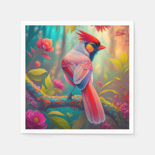Guardanapo De Papel Fantasy Birds Male Cardinal
