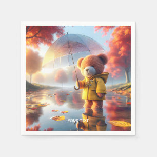 Guardanapo De Papel Fantasy Curioso Bear Guarda-chuva