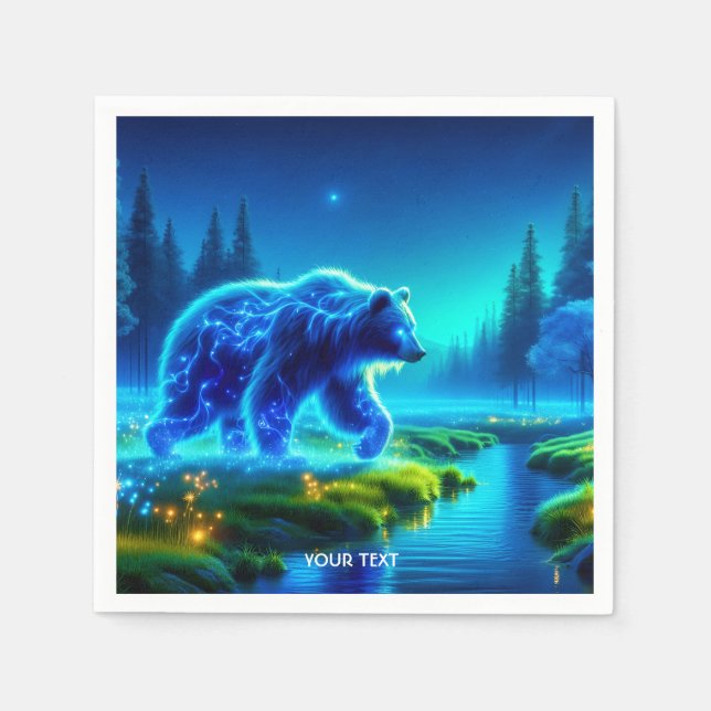Guardanapo De Papel Fantasy Cute Bear River Meadow (Frente)