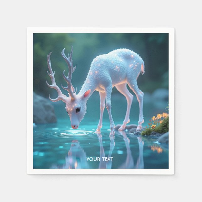 Guardanapo De Papel Fantasy Cute Blue Deer (Frente)
