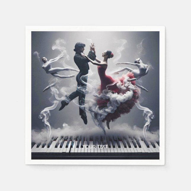 Guardanapo De Papel Fantasy Cute Dancer Ballerina Piano (Frente)