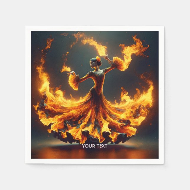 Guardanapo De Papel Fantasy Cute Flamenco Girl Dancing (Frente)