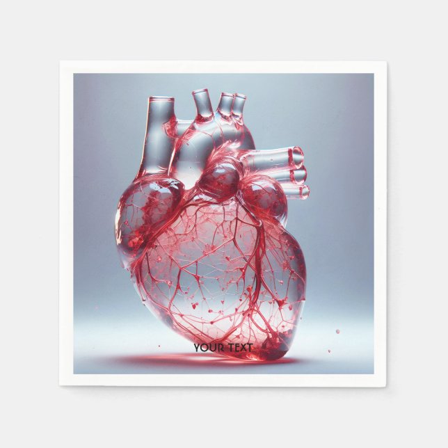 Guardanapo De Papel Fantasy Cute Heart Red Glass (Frente)