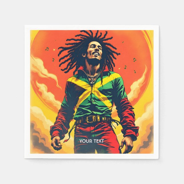 Guardanapo De Papel Fantasy Cute Jamaica Flag Sun (Frente)