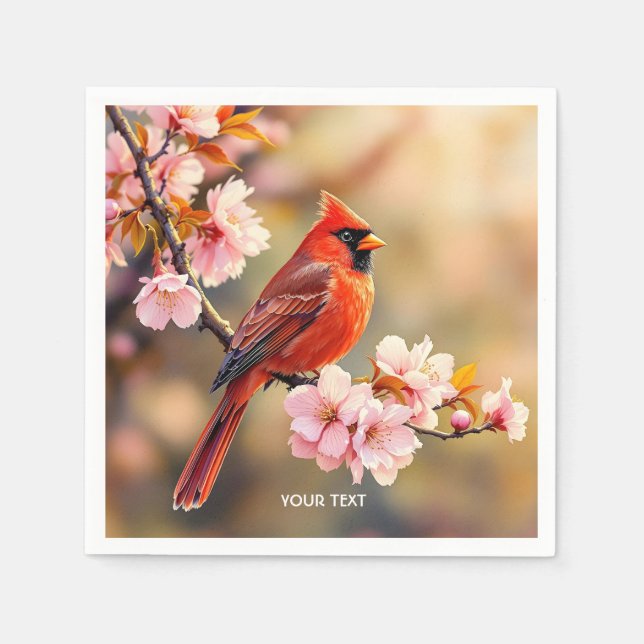 Guardanapo De Papel Fantasy Cute Red Bird Cherry (Frente)