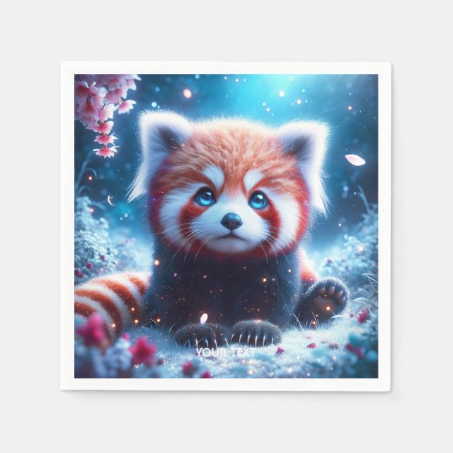 Guardanapo De Papel Fantasy Cute Sakura Panda Red (Frente)