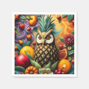 Guardanapo De Papel Fantasy Cute Serene Pineapple Owl
